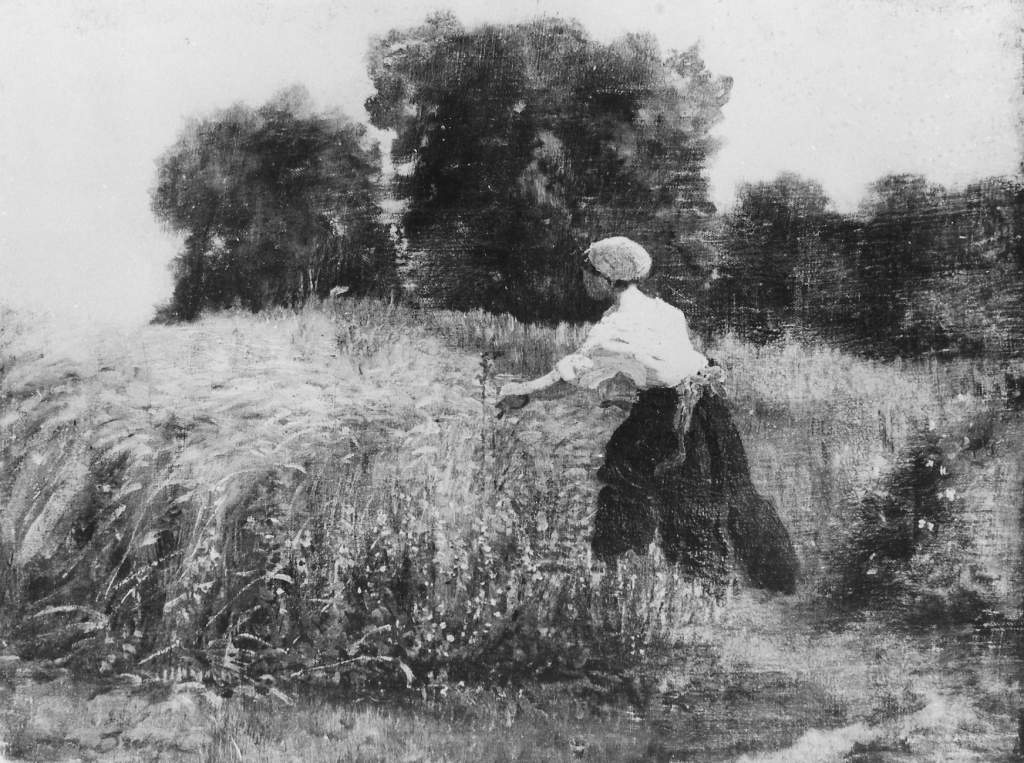 Jeune femme dans un champs d'avoines, Courrières